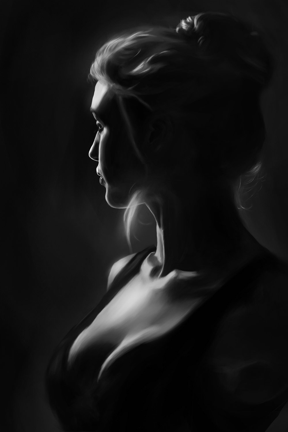 Woman in the twilight