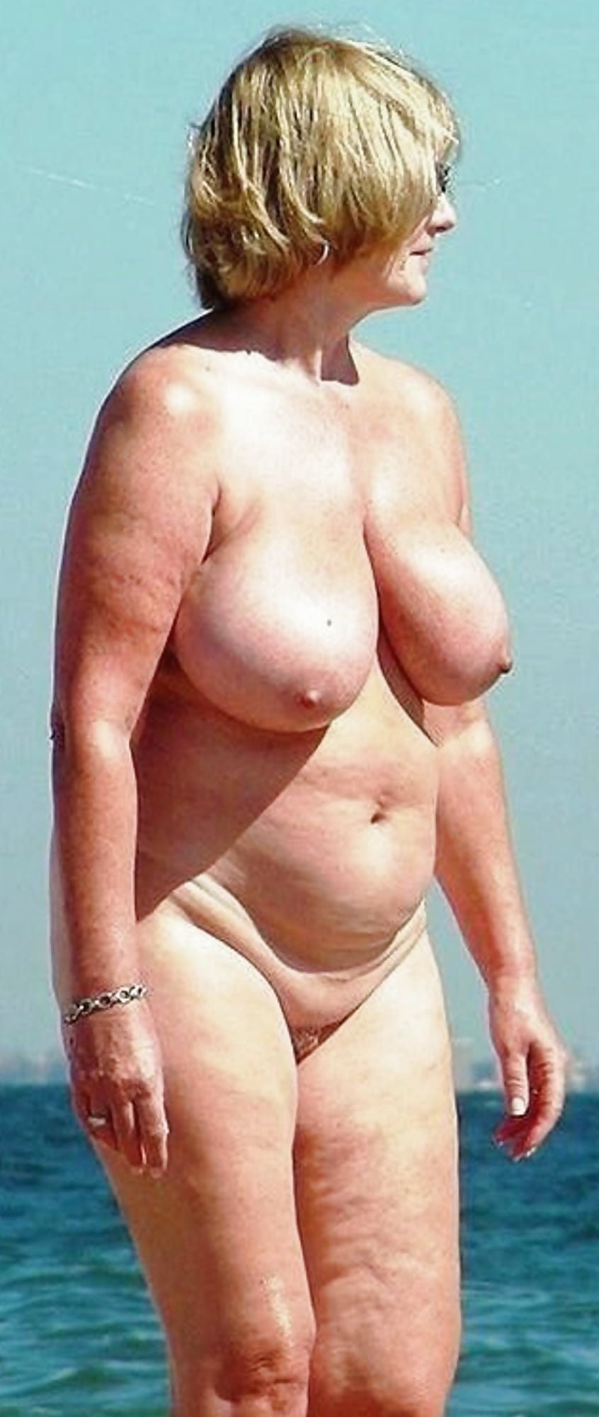 Naked elderly women on the beach