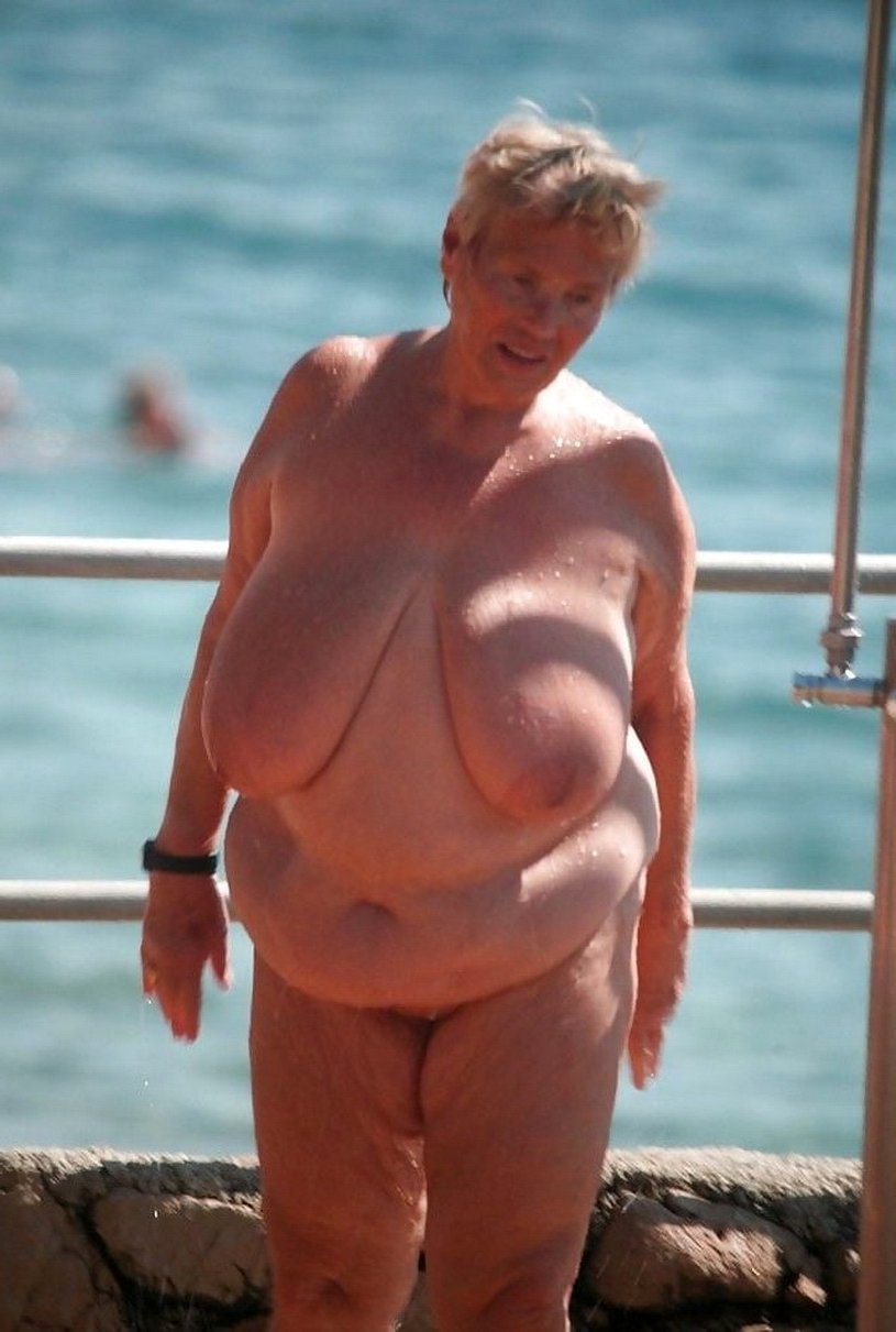 Mature grannies on the beach