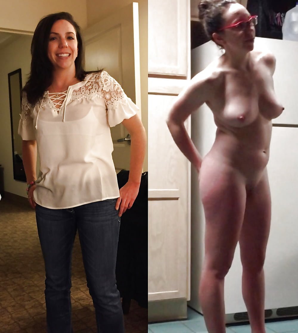 Busty women in clothes and without