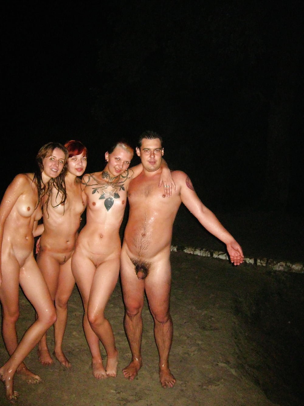 Mature nudists in nature