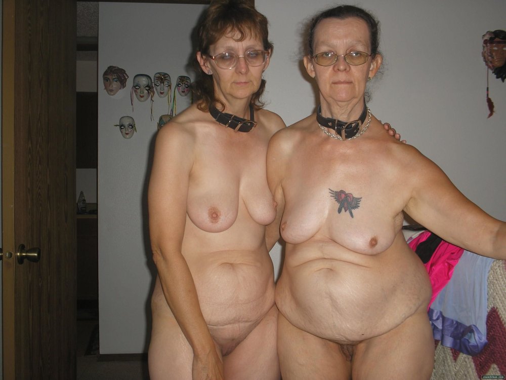 Naked women with sagging skin