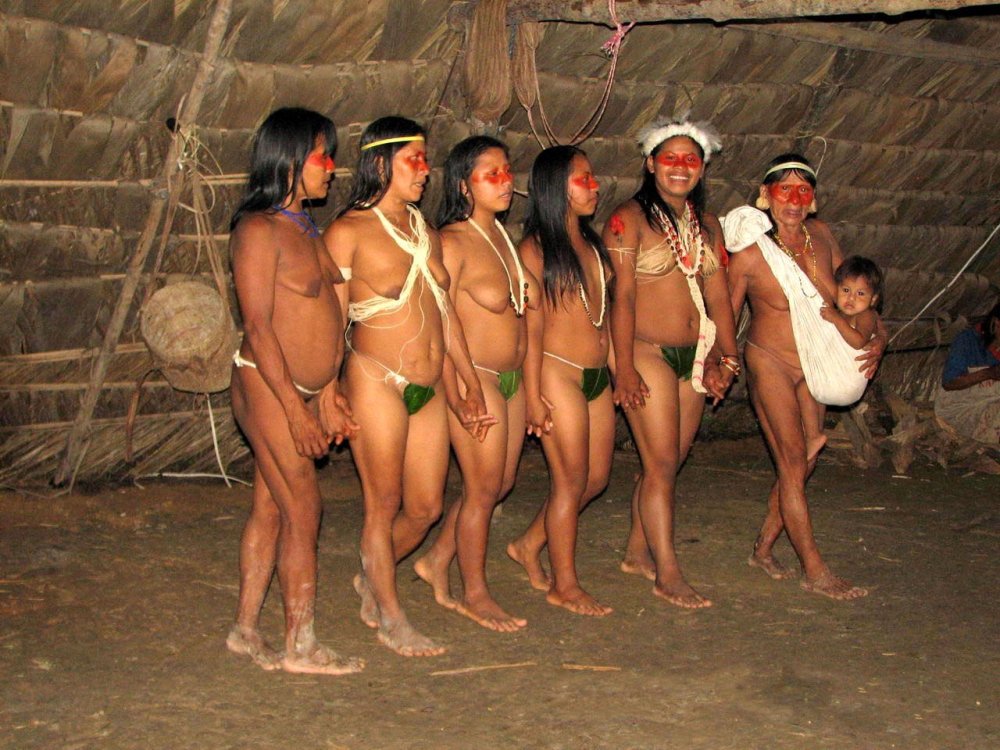 Naked women of the wild tribes of the Amazon