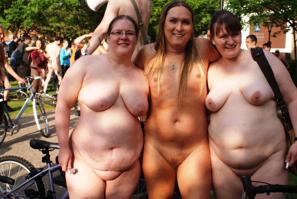 Mature nudists in nature