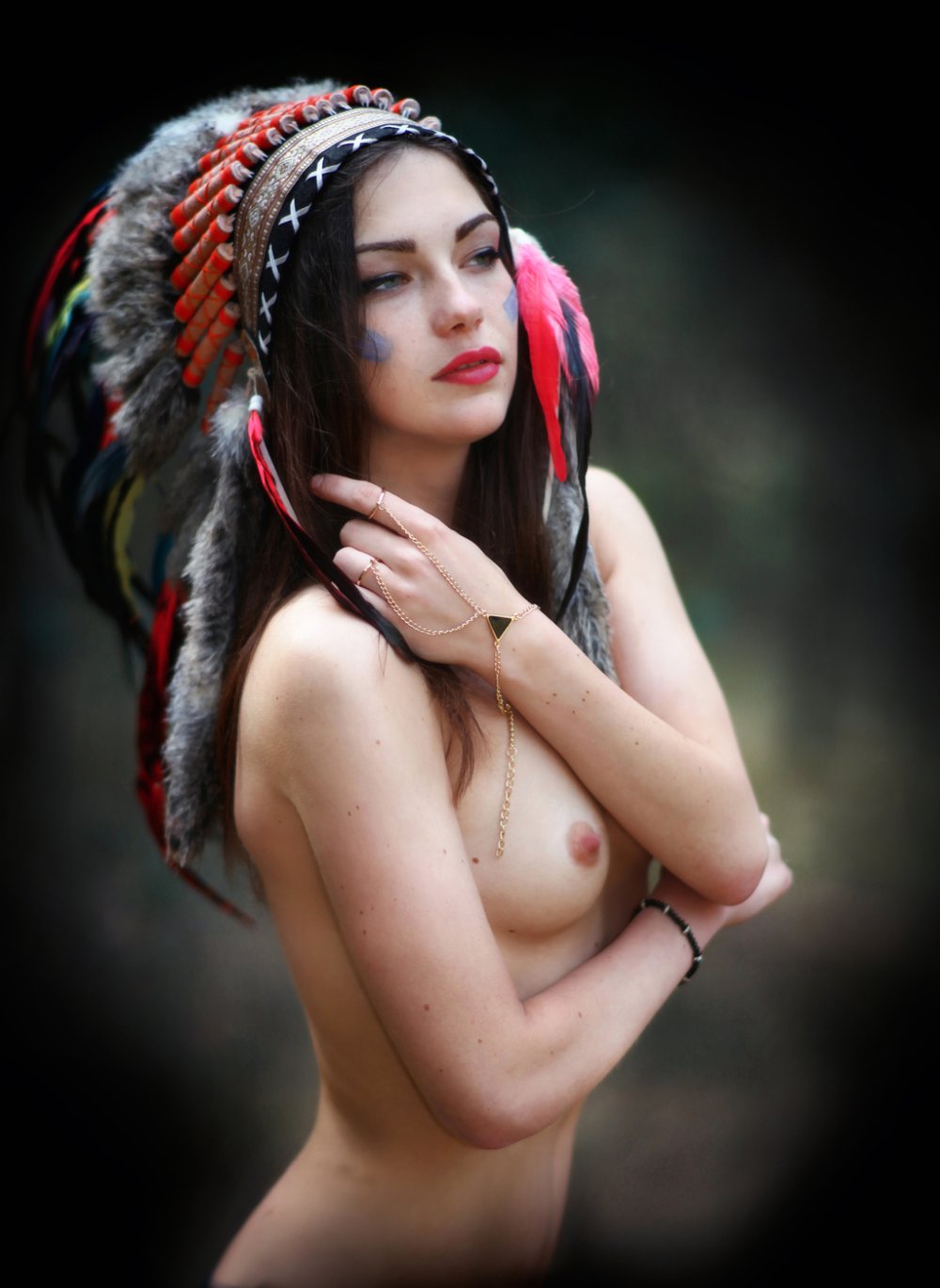 Naked beautiful women in an unusual May kape