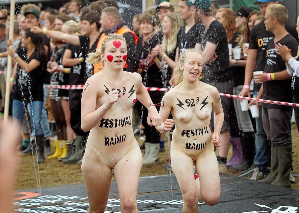 Naked girls on Roskilde Naked Run Festival