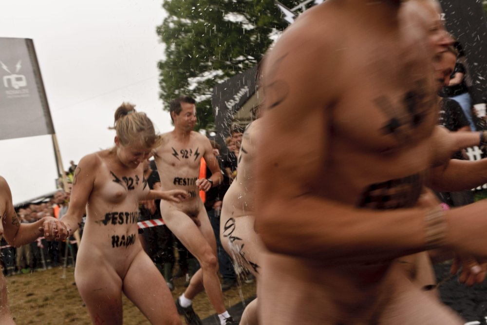 Naked beauties at the festival
