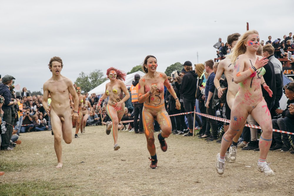 Naked race at the Festival in Denmark