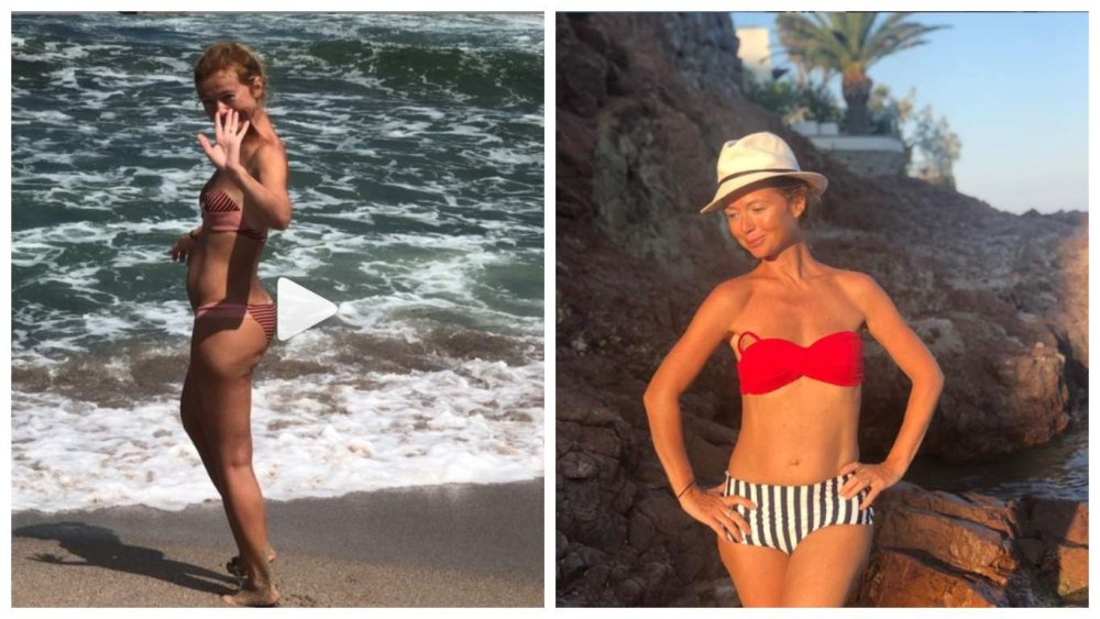 Maria Zakharova in his youth swimsuit