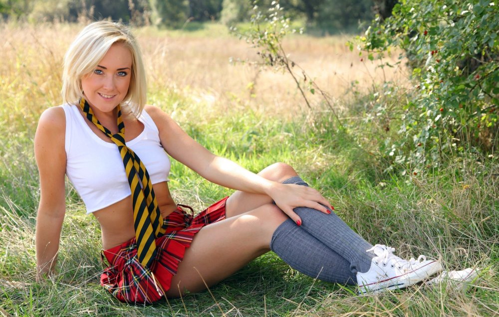 Crystal Hemphill in a skirt