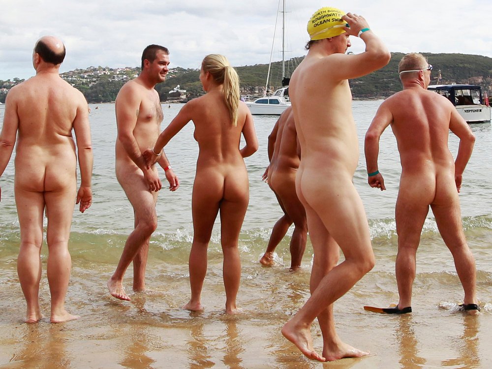 Beach full of naked people