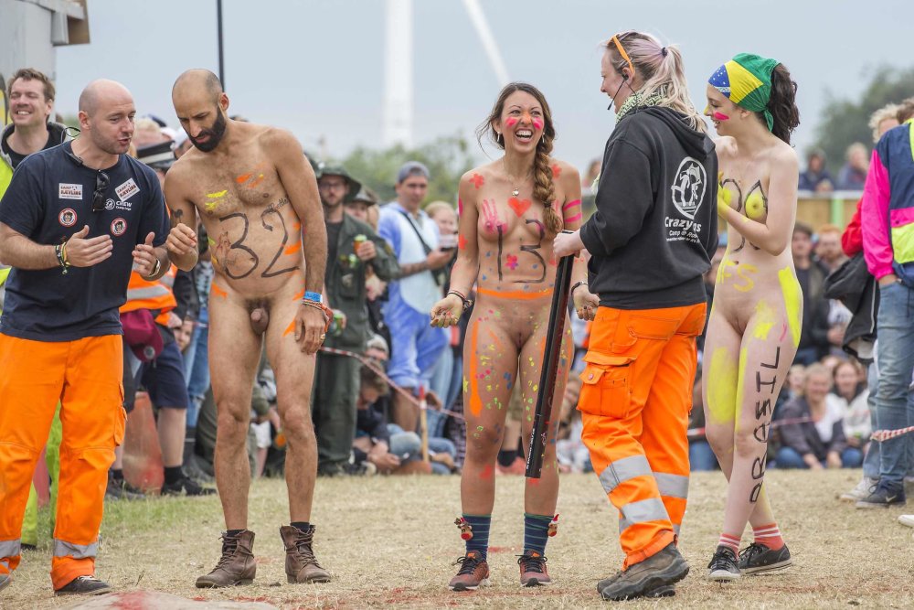 Naked girls on Roskilde Naked Run Festival