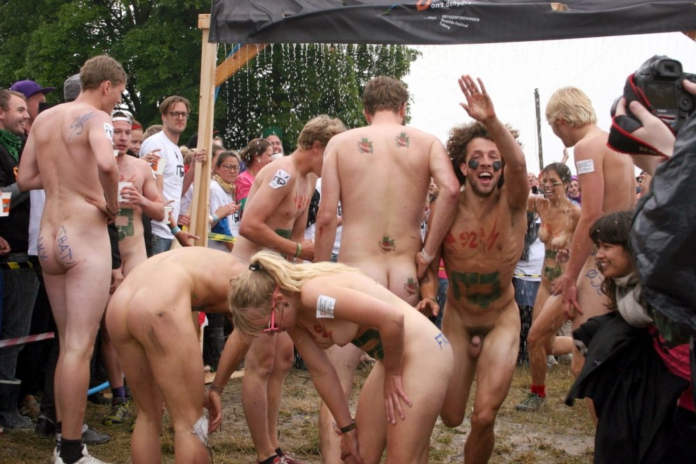 Naked girls at the music festival