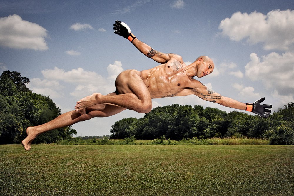 Naked American footballs