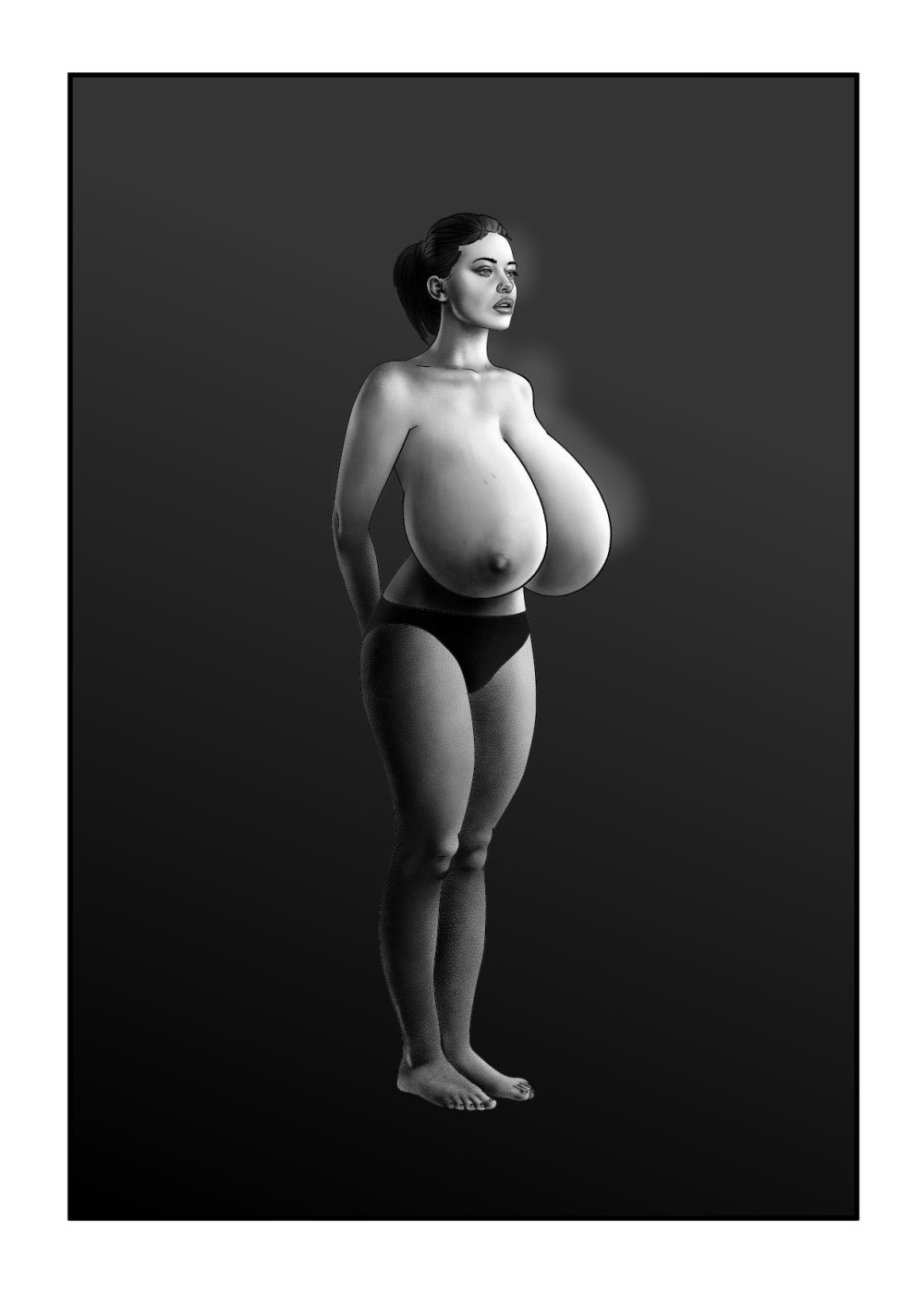 Naked mature macromastia