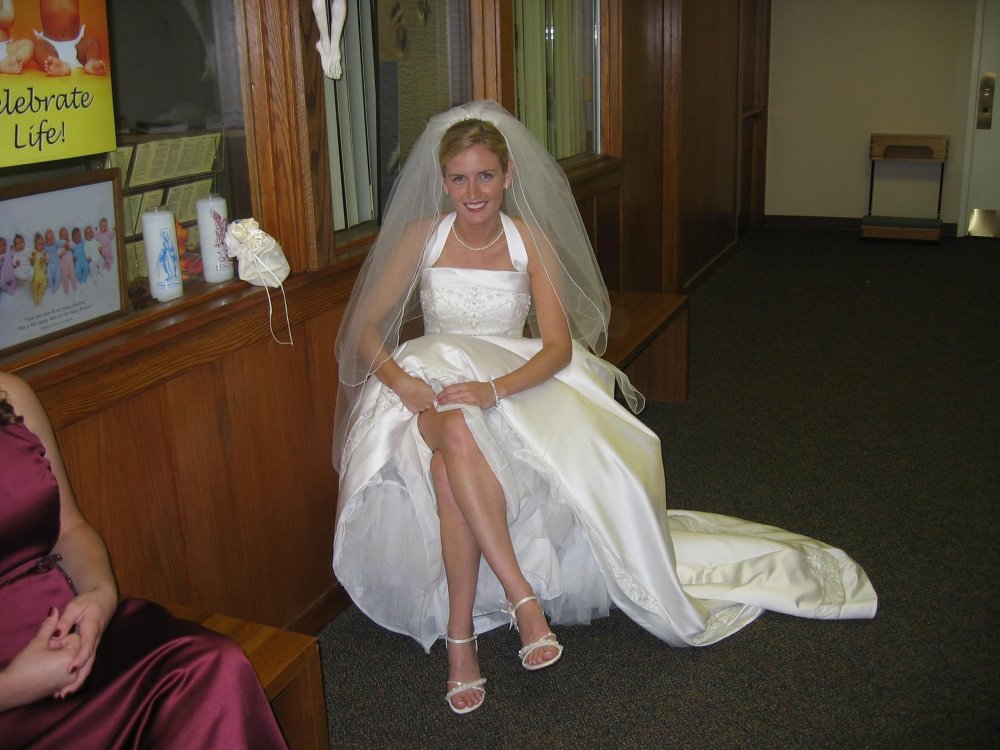 Busty in a wedding dress