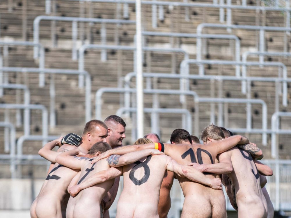 Women's football team naked