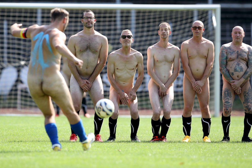 Naked football in the village