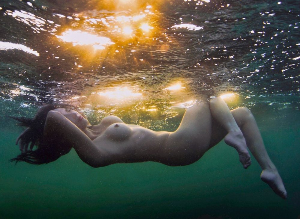 The girl finished under water