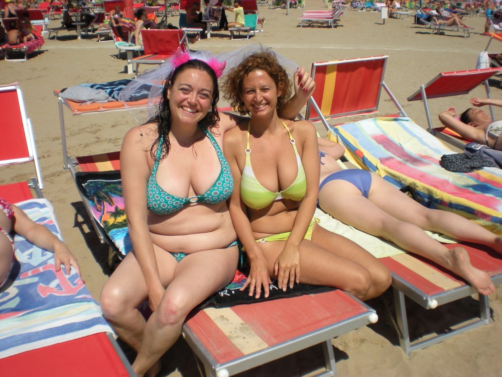 A group of mature nudists