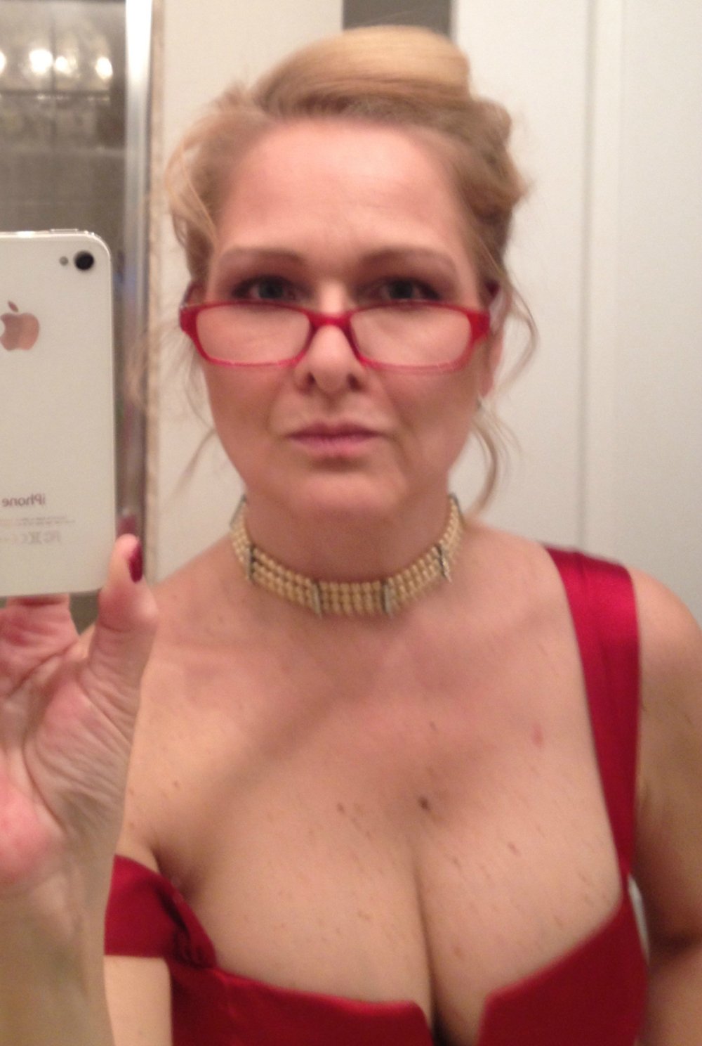 Elderly selfie woman
