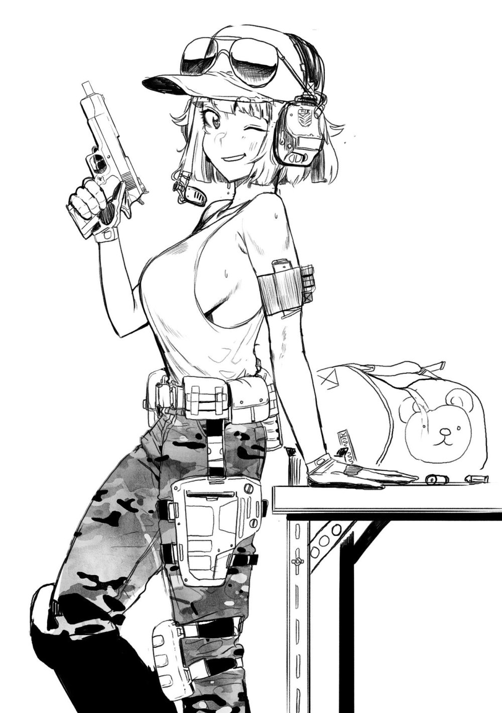 Women's breasts in military uniform