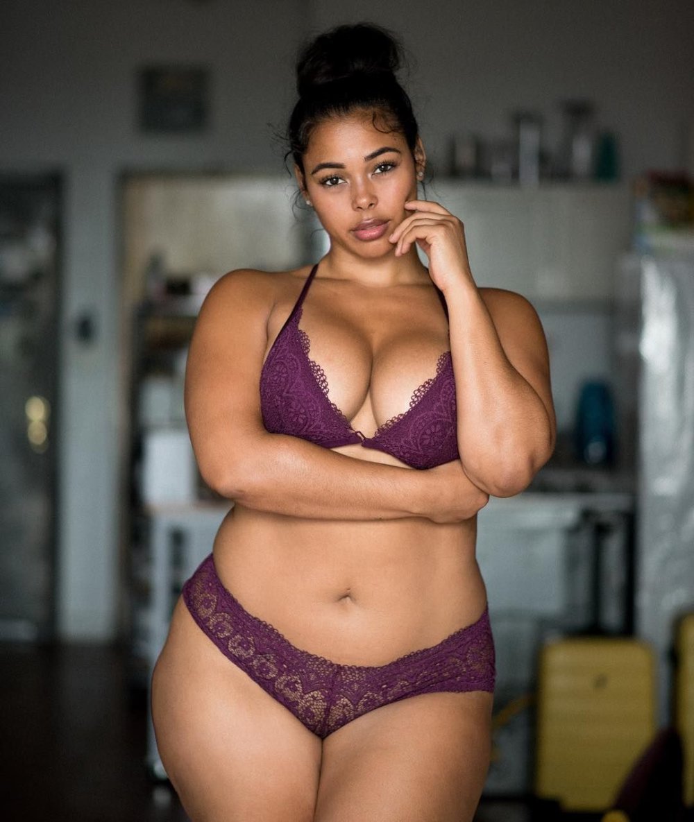 Puffy women in nature