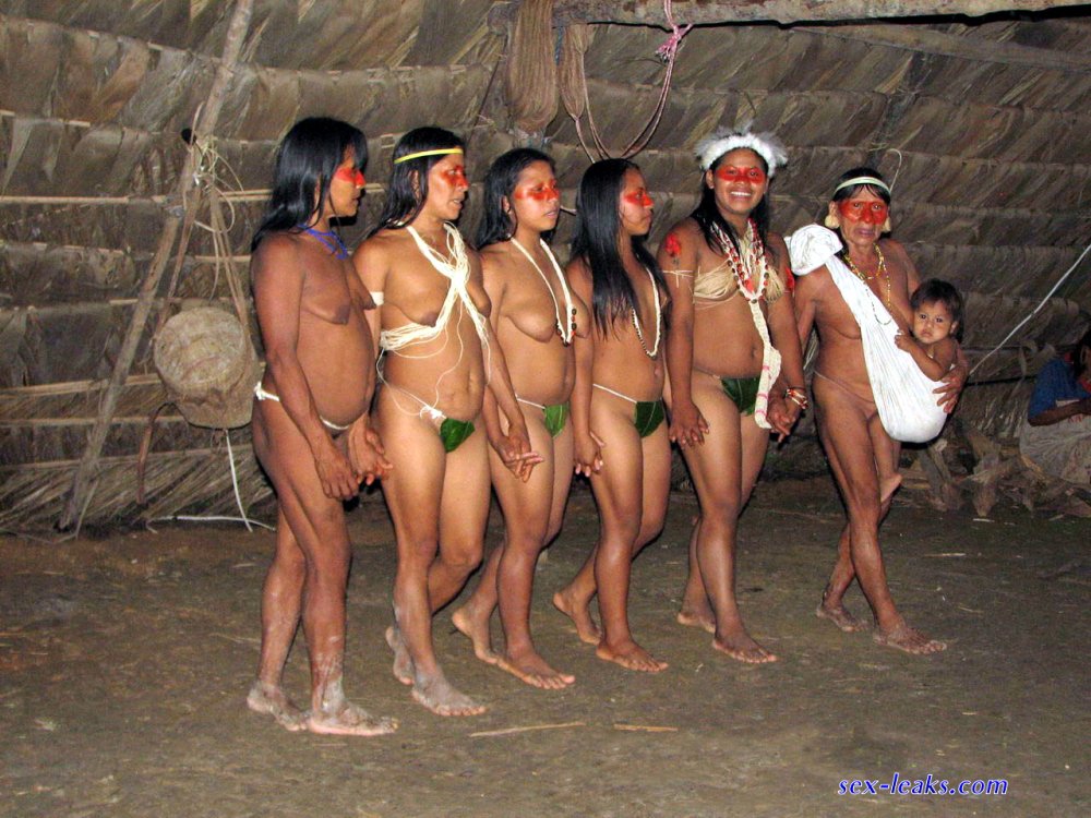 Naked women of the wild tribes of the Amazon