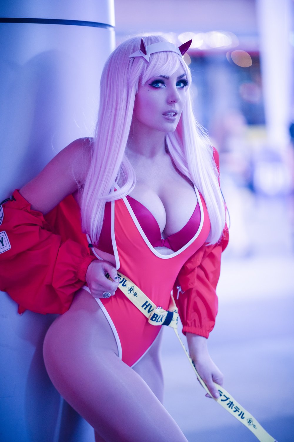 Cosplayers breast