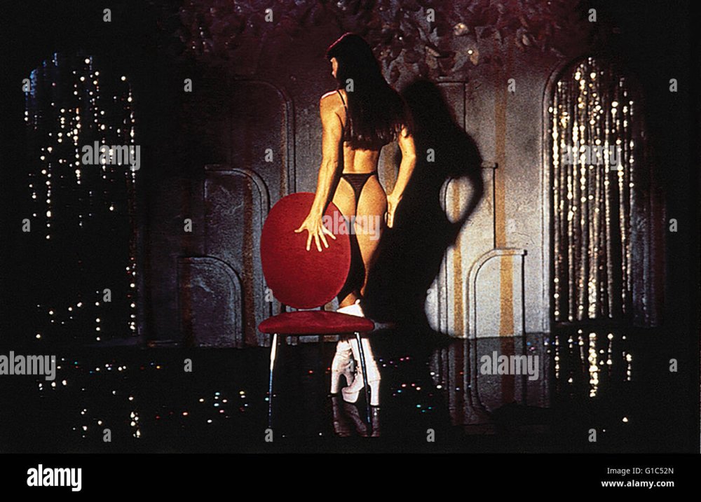Demi Moore on the set of striptease 1996