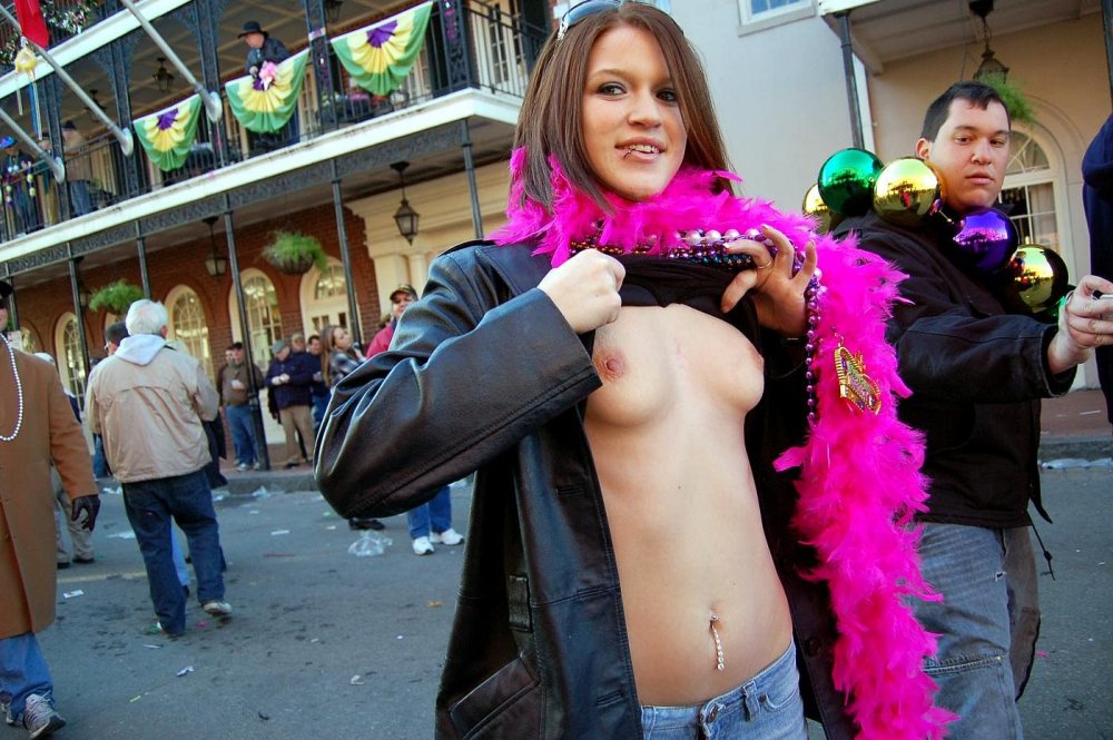 Black tits on Mardi Gra