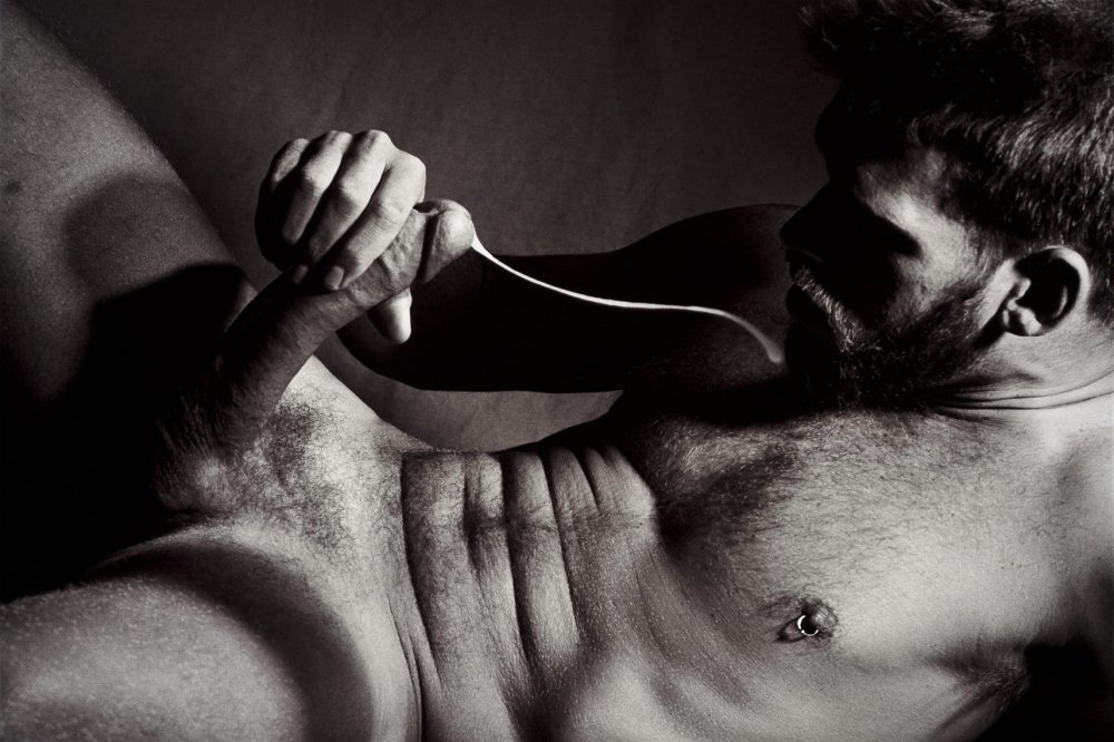 White man and black woman naked