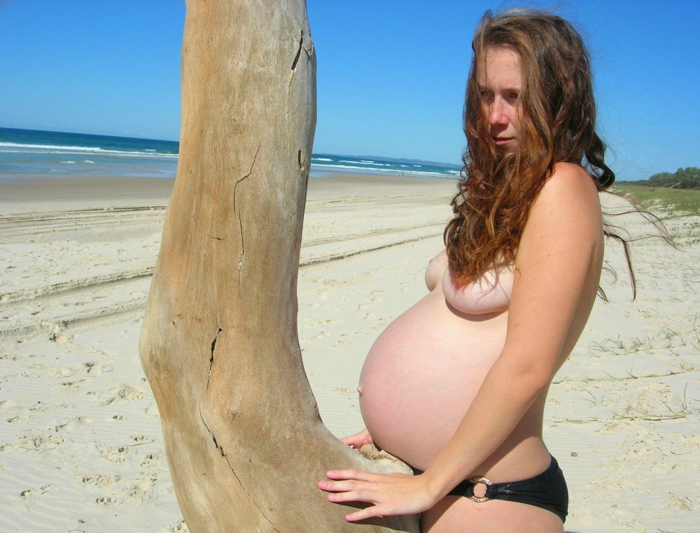 Naked young pregnant women