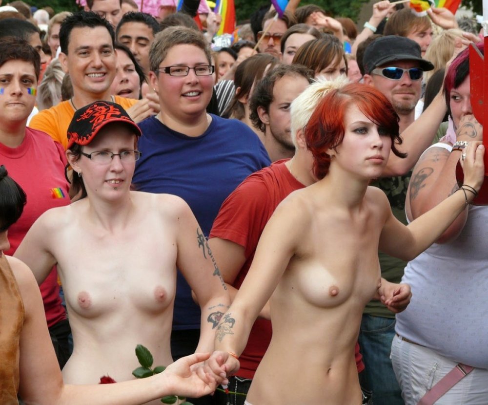 Naked students at the festival