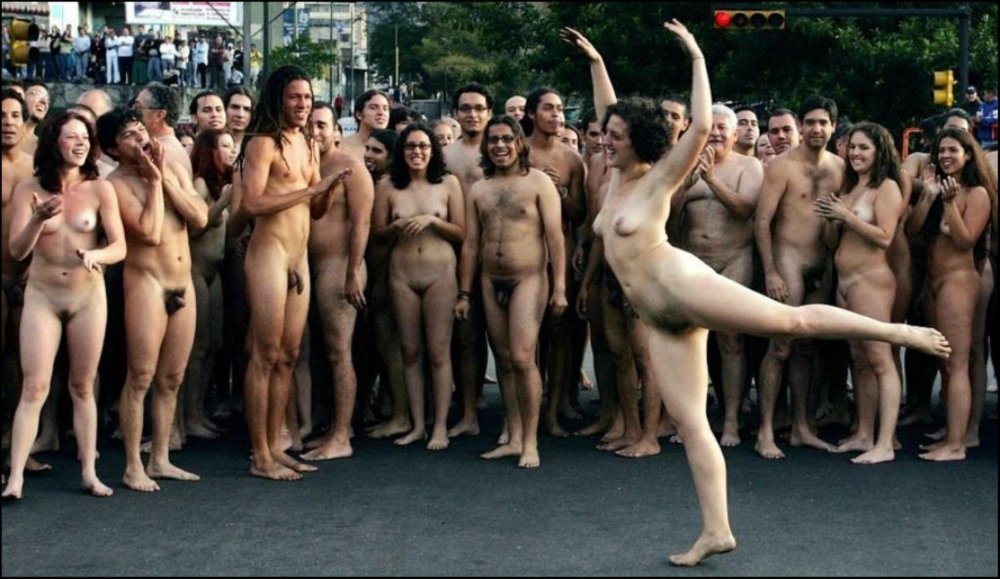 Naked man on the street publicly
