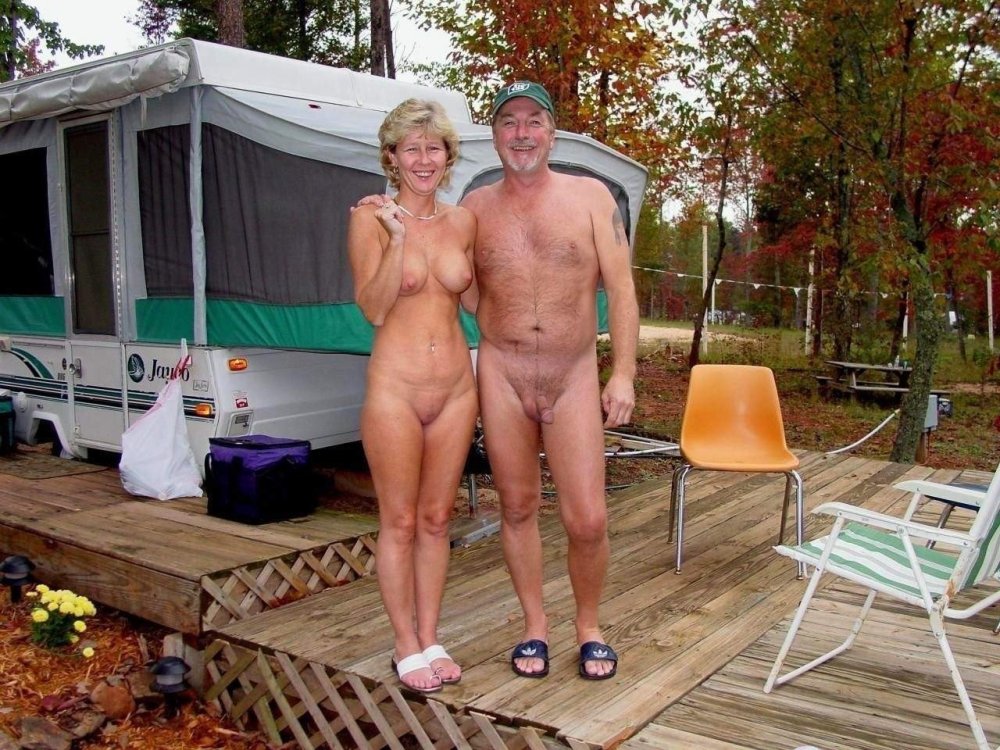 Naked elderly couples on the beach