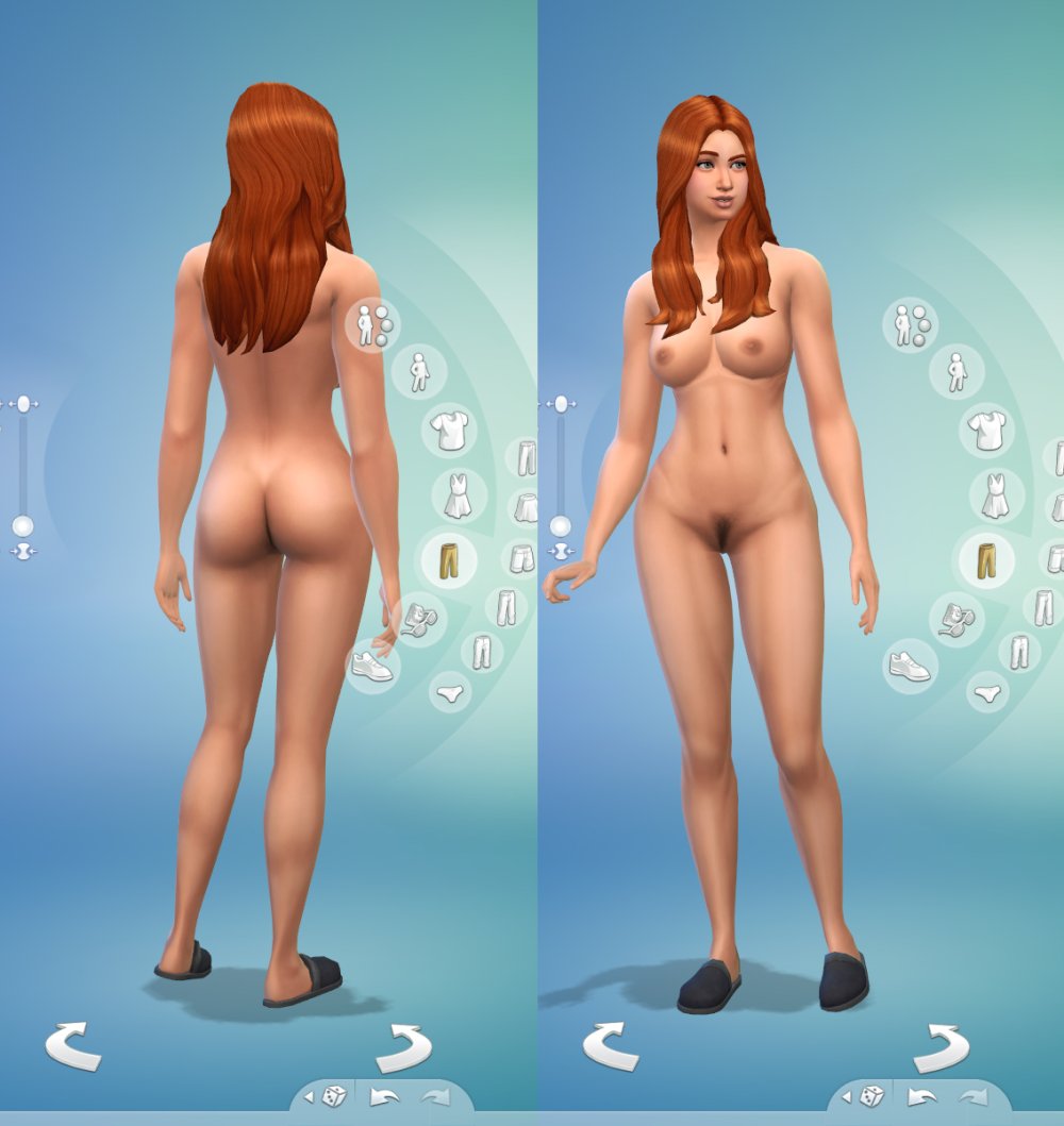 Naked female body in full height