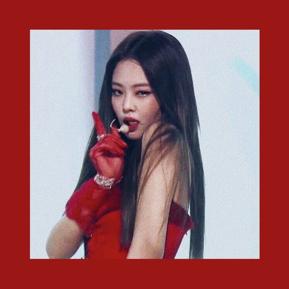 Jenny Kim in a red dress