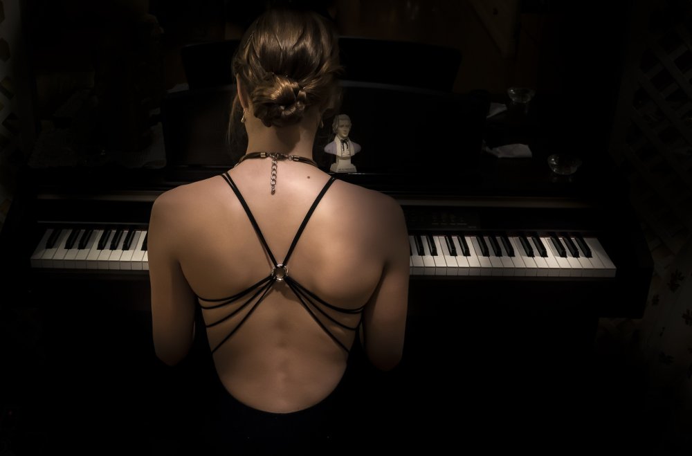 Girl and piano