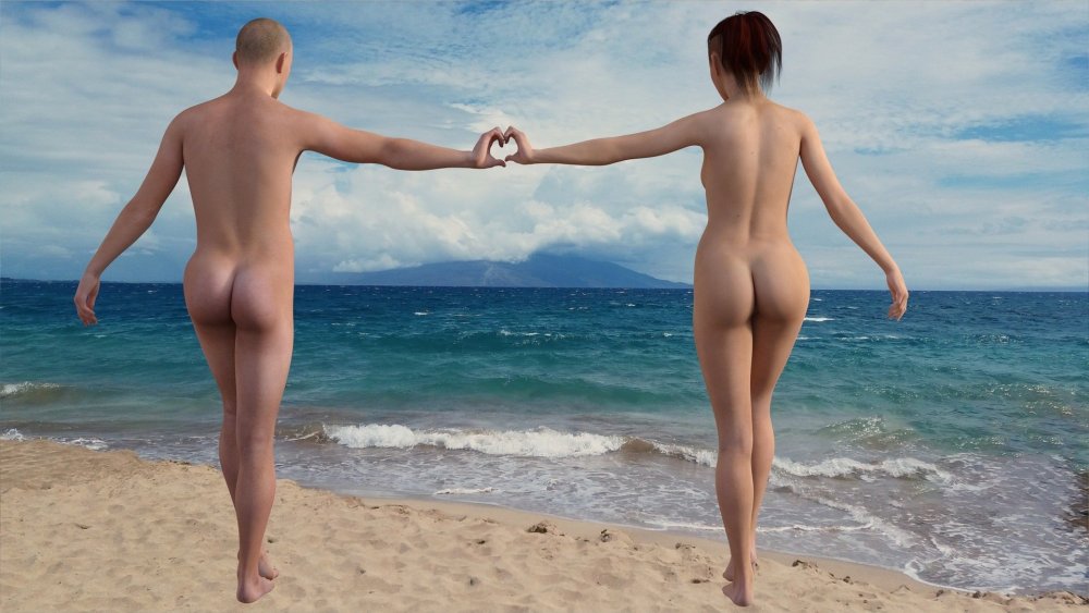 Tourists are resting naked