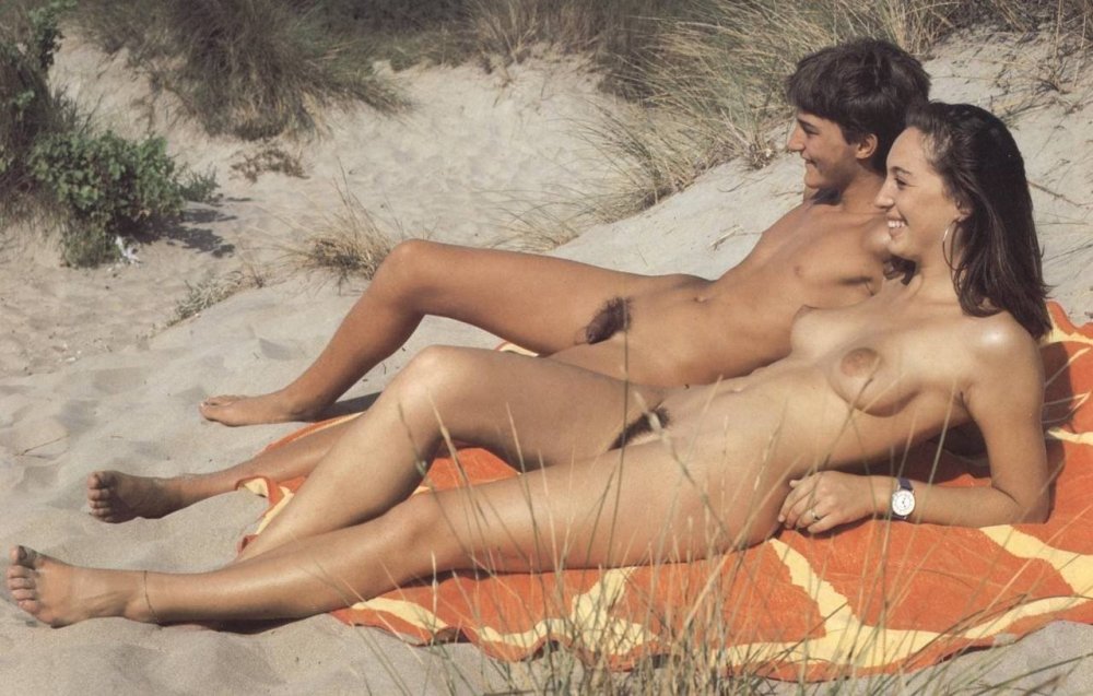 Family nudist beach
