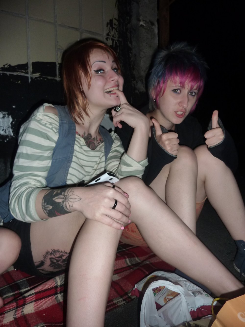 Naked informal with piercing