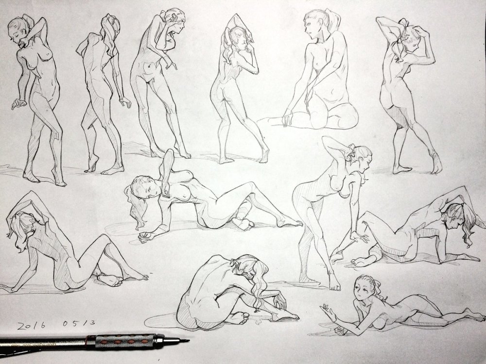 References of a naked female body