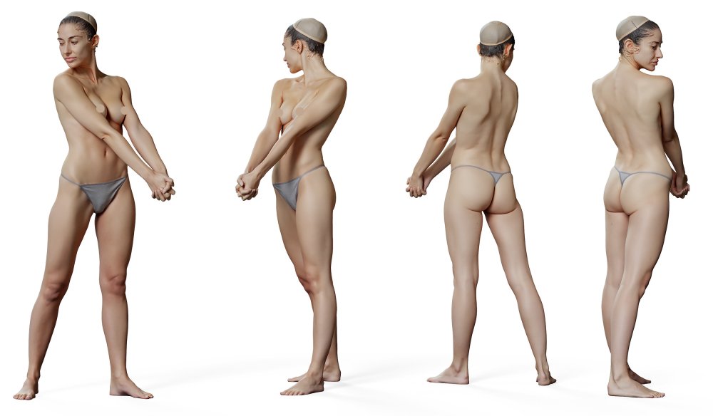 Beautiful female figures without clothes