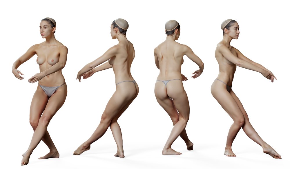 Naked full -length model