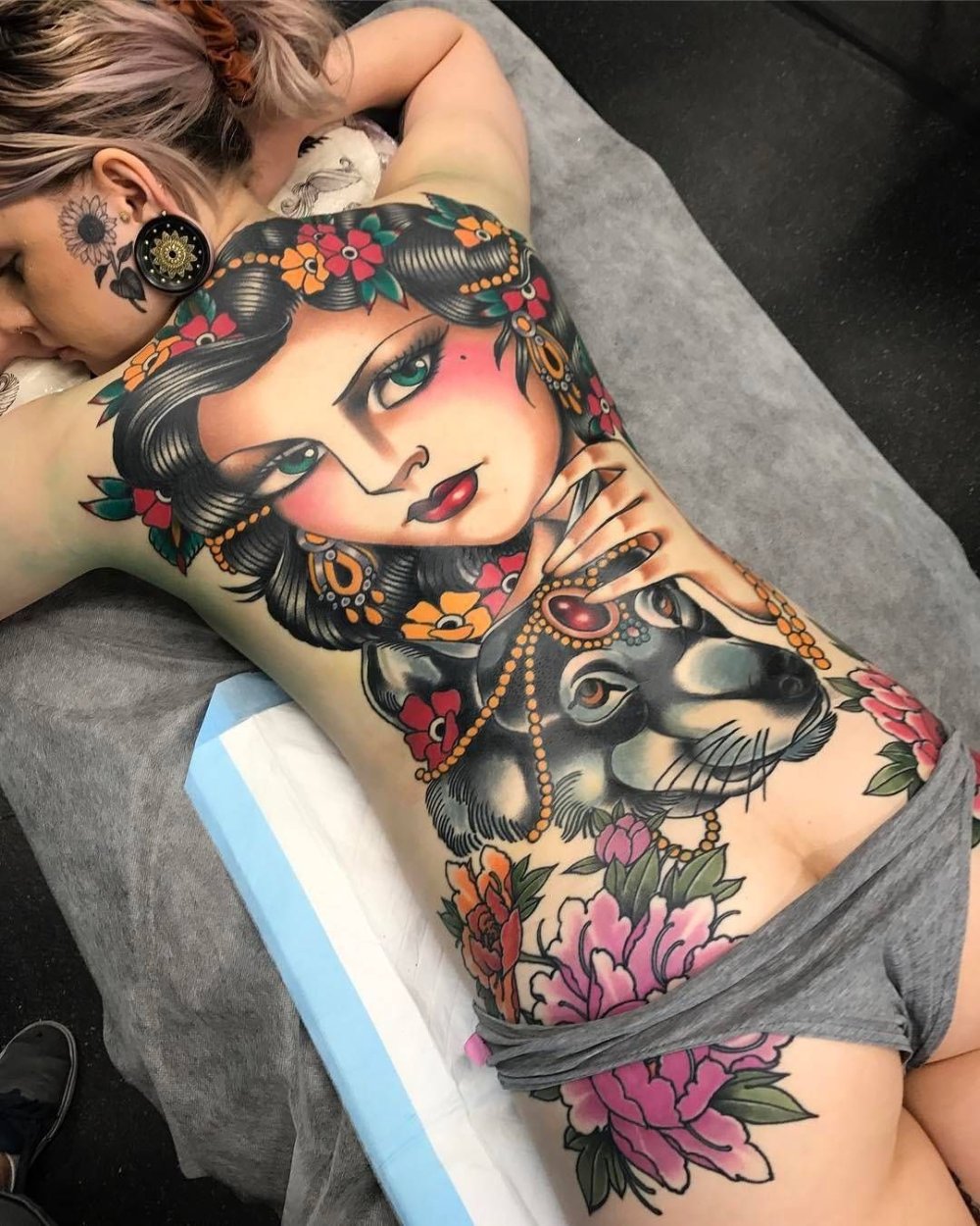 Olga Krylova tattoo model naked