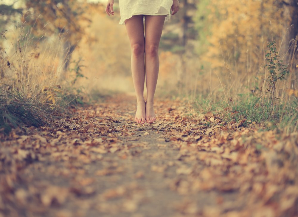 Barefoot in the fall