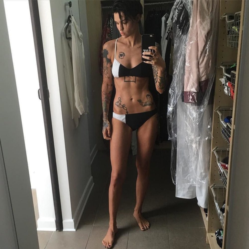 Rube Rose in a swimsuit