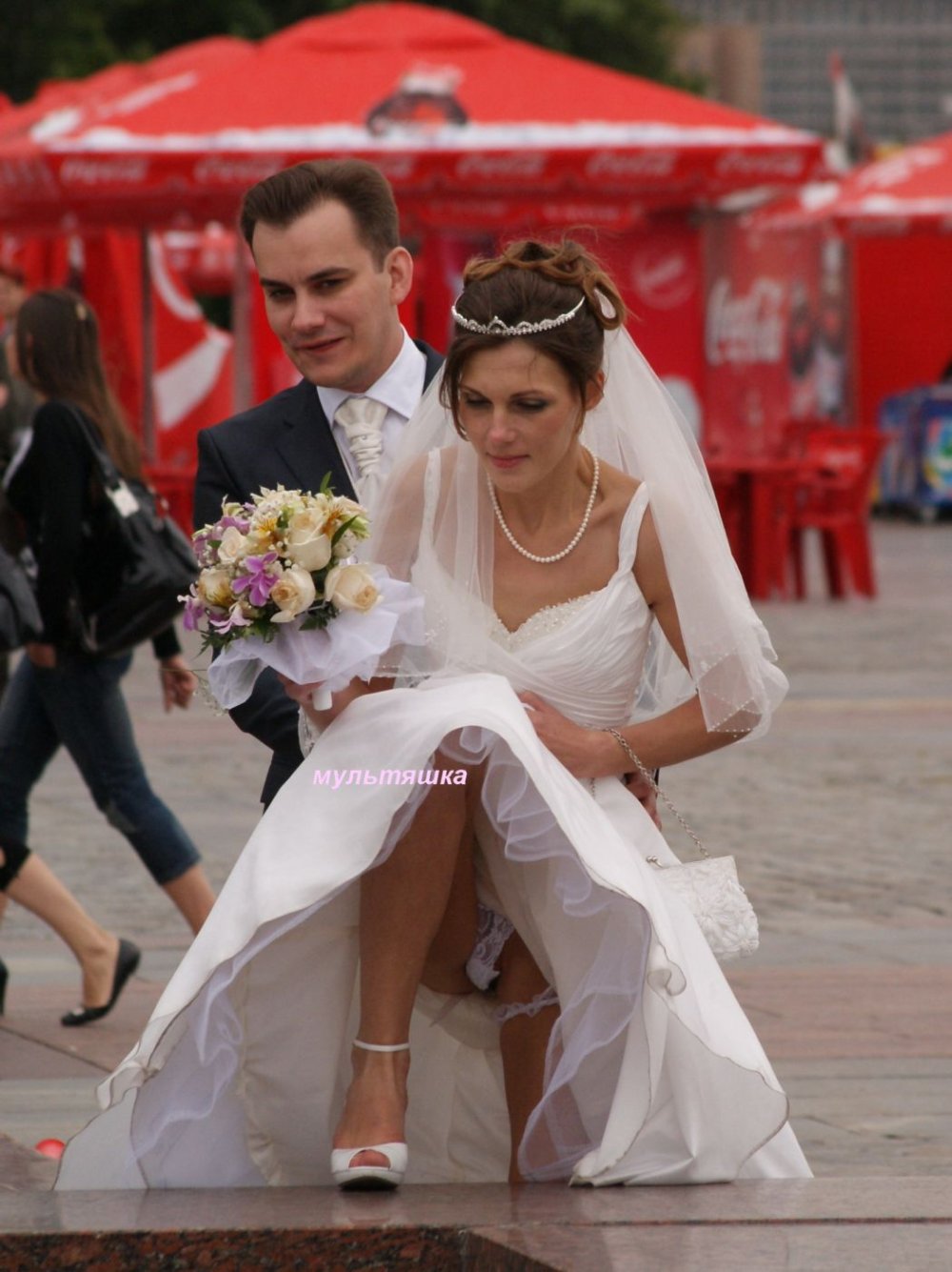Under the wedding dress
