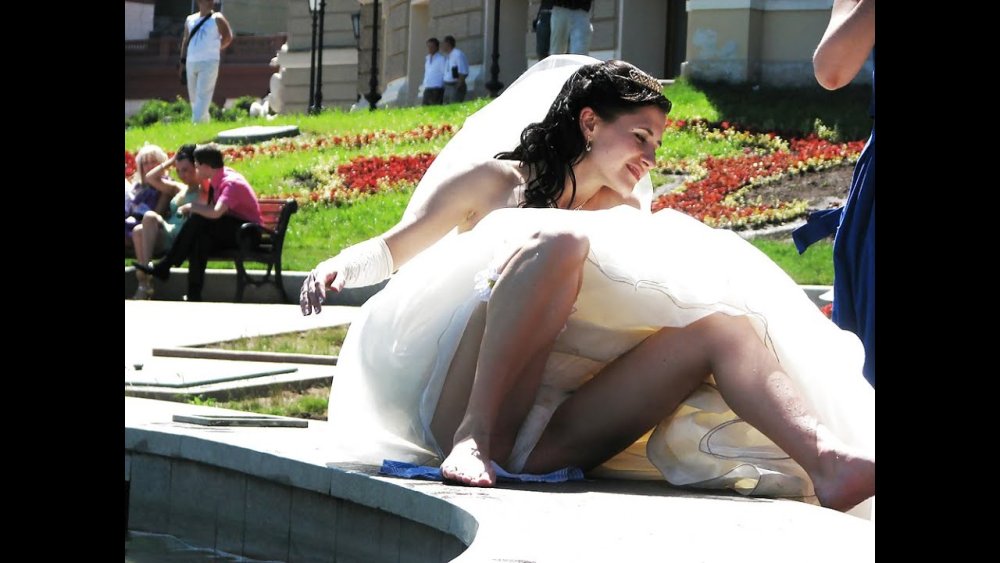 The bride has a dress